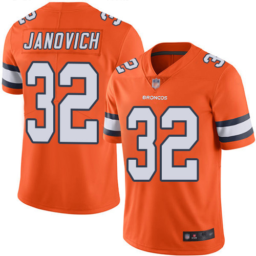 Men Denver Broncos 32 Andy Janovich Limited Orange Rush Vapor Untouchable Football NFL Jersey